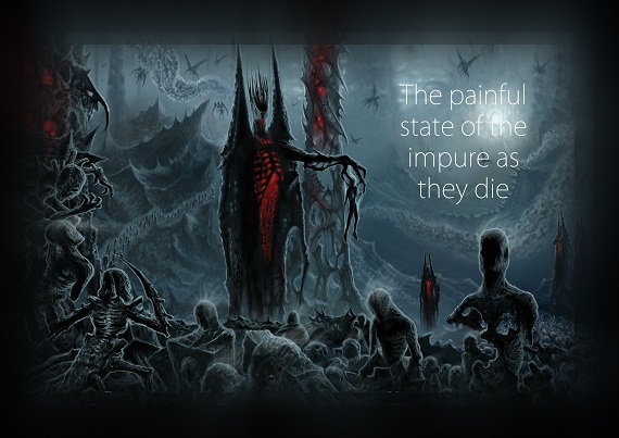 The painful state of the impure as they die