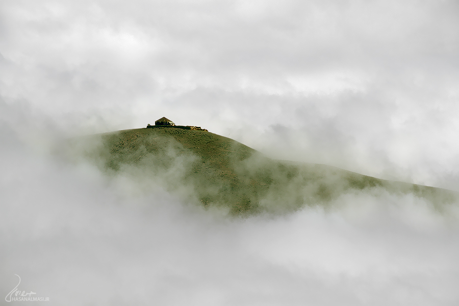 A cottage in clouds