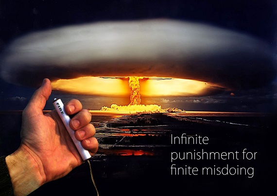 Infinite punishment for finite misdoing